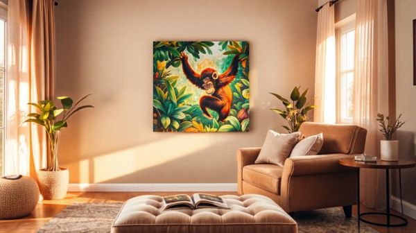 10 idées créatives pour intégrer un tableau de singe dans votre déco