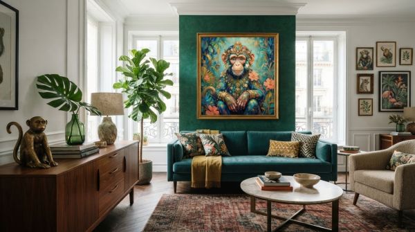 10 idées créatives pour intégrer un tableau de singe dans votre déco